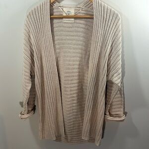 UO Urban Outfitters Oversized XS Ribbed Open Front Soft Comfy Rolled Sleeve